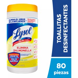 Lysol Toallitas Desinfectantes Lysol De Superficies Citrus 80 Toallitas
