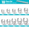 DURATECH 10-Piece 3/8" Drive Crowfoot Wrench Set, Flare Nut Wrench
