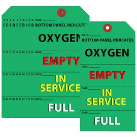Cylinder Status Empty in Service Full Perforated Tags 100 Pcs Waterproof Gas Status Tanks Cardboard 5 x 2.5 Inch Full in Use Empty Cylinder Cardboard 4 Part Cylinder Tag for Cylinder (Oxygen)