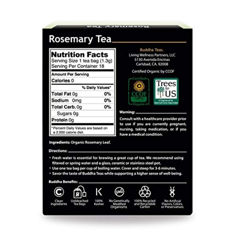 Buddha Teas - Organic Rosemary Tea - Herbal Tea -