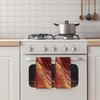Fuasei Abstract Red and Gold Marble Kitchen Towels Set of