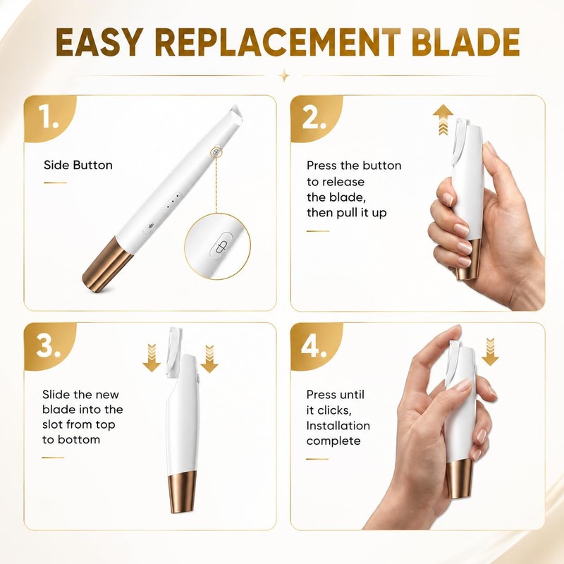 8-Pack Dermaplane Razor Blade Refills, Replacement Blades for BV18