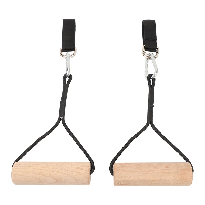 Wooden Gymnastic Rings Portable Pull Up Handles Arm Strength Trainer