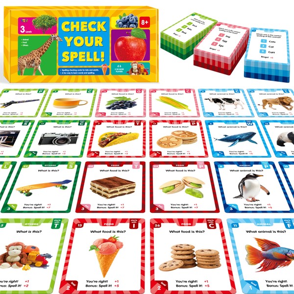 270 PCS Spelling Checking Flashcards, Learn Words & Check Spelling