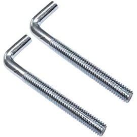 AERZETIX - C48195 - Set of 2 screw hooks metal with metric thread M6 x 60 mm - angle hook - hook in the form of L - screw hooks for hanging