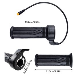 Flylin EBike Throttle Grip, 20X Electric Bicycle Scooter Twist Throttle, with 3 Pin Waterproof Joint, Ebike Handlebar, Conversion Kit Parts(22.2mm/0.87in)