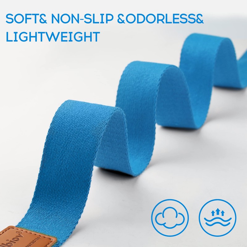 voidbiov D-Ring Buckle Yoga Strap 1.85 or 2.5M, Durable Cotton