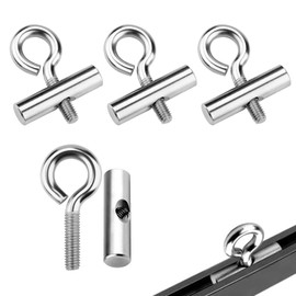 PONGH Pack of 4 Piping Stoppers Blocking Kit for Piping Rail, 8-10 mm Stainless Steel Bolt End Stopper with Eyelet, Awning Stopper, Piping Rail Accessories for Caravan, Motorhome, Campervan Boat