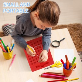 AIVORO Pack of 2 Children's Magnetic Drawing Boards: Children's Magic Magnetic Game - Small Magnetic Steel Ball Drawing Board with Pen, Magnetic Toy for Children from 3 Years (Red Blue)