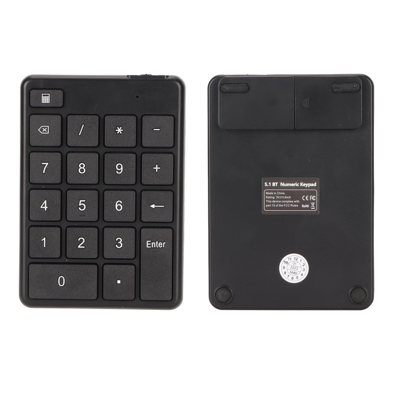 Bluetooth 5.1 Numeric Keypad 19 Keys Ergonomic Number Pads Battery