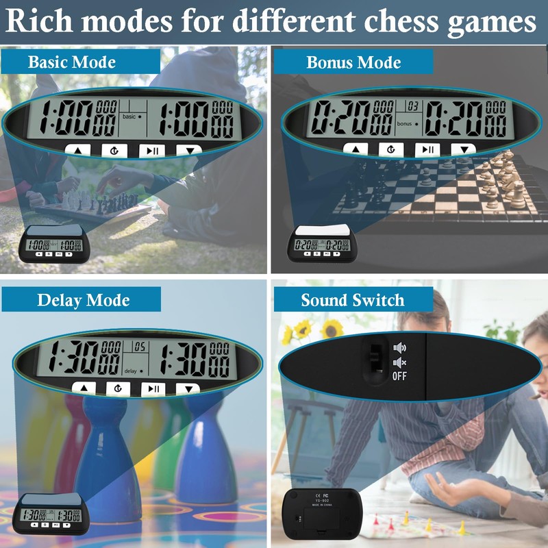Digital Chess Clock Timer,QINFIEY Chess Timer for Board Games,Professional Chess