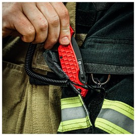Dönges Coiled Cable with Carabiner, No Key Ring, PU Coated Steel Cable Made of Stainless Steel, Heat Resistant up to 150°C, Self-Regenerative Without Twisting or Stretching