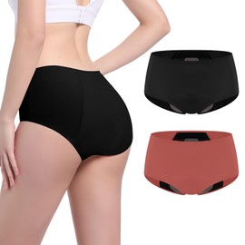 CARER Healthcare Incontinence Pregnancy Carer Incontinence Underwear for Women Washable Women's Incontinence Panties 150ml High Absorbent Leak Proof Underwear for Women Bladder Leaks & Postpartum 2pk-XL Black/Orange