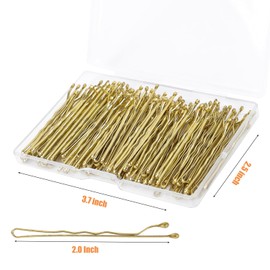 100Pcs Bobby Pins Blonde Hair Pins Kit for Women Girls Kids Premium Wavy Blonde Bobby Pins Hair Clips with Storage Box,Suitable for All Hair Types (Gold, 2inch)
