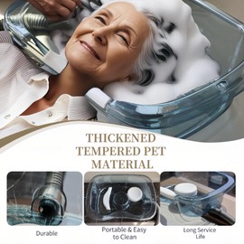 Portable Hair Washing Basin for Bedridden - Shampoo Bowl, Basin for Elderly at Home - Shampoo Tray for Pregnant Women, Disabled Patients in Bed Includes Absorbent Mat