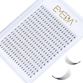 EMEDA 10D Pre Made Fan Eyelash Extensions, D-Curl, 0.07 mm, 10 mm, 10D Short Russian Volume Eyelash Extensions, Premade Lash Fans 10D Cluster Eyelashes, 0.07 D Curl (10D 0.07-D-10 mm)