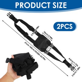 Pack of 2 Luggage Straps for Bags, Add a Bag, Easy to Carry Suitcase, Elastic Strap, High Elastic Suitcase, Adjustable Waist Bag, Bungees with Buckles (Black)