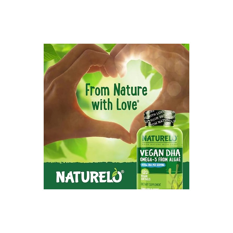NATURELO Vegano DHA - Aceite Omega 3 de algas. 120