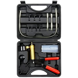 JoyFans 2 in 1 Hand Vacuum Pump Brake Bleeder Kit, One-Man Brake Clutch Fluid Power Steering Fluid Bleeding System Tester Tool for Automotive Motorcycle Car & Kitchen Food Canning Use (Black)