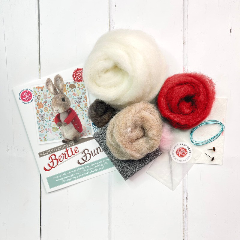 The Crafty Kit Company Bertie Bunny Needle Felting Craft Kit