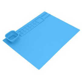 Silicone Painting Mat with Cup DIY Cultivate Artistic Talent Easy To Wipe Silicone Art Mat for Boys Girls Art Supplies Blue