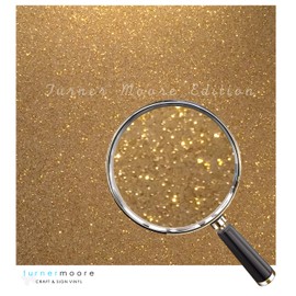 Antique Gold Glitter Vinyl, 12" x 12" Sheets, Transparent Glitter Adhesive Vinyl for Cricut Maker, Explore, Silhouette Cameo, Crafts, Stickers, Decals, Cups by Turner Moore (Antique Gold, 5-pk)