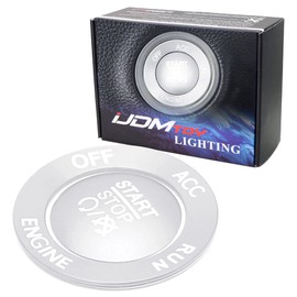 iJDMTOY Premium Silver Aluminum Keyless Engine Push Start Button & Surrounding Ring Trim Compatible with Charger Challenger Durango Grand Cherokee 300/300C