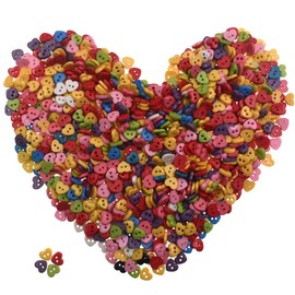 6mm 100Pcs Heart Shape Mixed Color Mini Buttons for DIY Handmade Craft Art Sewing Doll Cloth Buttons