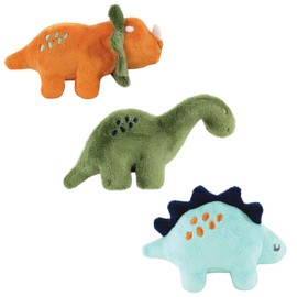 Luvable Friends Dog Squeaky Plush Dog Toy with Rope, Dinosaurs, One Size
