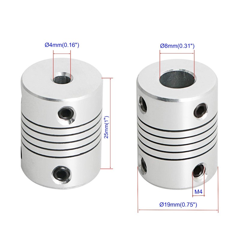 Aopin Flexible Coupling Motor 4mm to 8mm Shaft for 3D