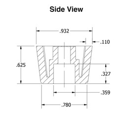 4 Medium Extra Tall Round Rubber Feet Bumpers - .625 Inch H X .932 Inch D - Made in USA