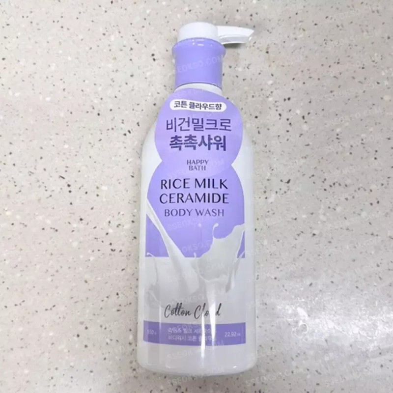 Happybath 해피바스 라이스 밀크 세라마이드 바디워시 코튼 클라우드 650g x1개