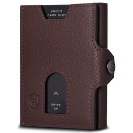 VON HEESEN Slim Wallet with RFID Protection, for Men and Women, Mini Purse, Credit Card Case, Small Wallet, dark brown