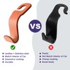 AMVOYOA Leather Hooks for Headrest - Fully Leather-Wrapped U-Shaped Purse