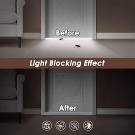 WOTOW Door Draft Stopper, Waterproof Draft Blocker for Door Window Bottom, Twin Leather Door Bottom Seal Strip with Foam Strips to Noise Light Odor Reductio and Insects Enter