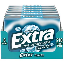 EXTRA Gum Polar Ice, Bulk Chewing Gum Sugar-Free, Mega Pack of 6 with 35 Sticks Each