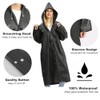 Opret Unisex Adult Black EVA Waterproof Rain Poncho Coat with