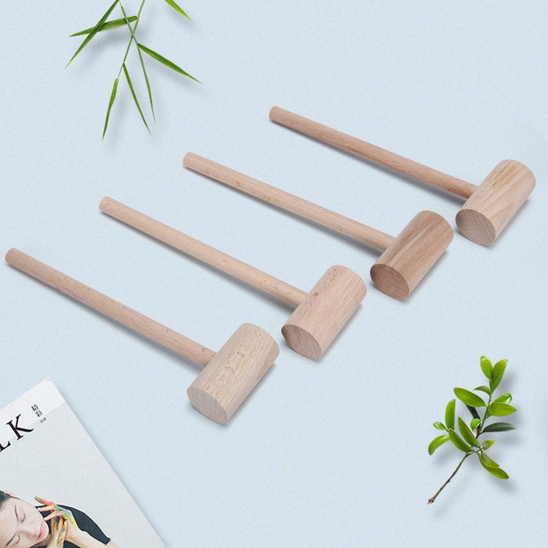 Wooden Crab Mallets Lobster Hammers Seafood Crackers, Beechwood, Set of