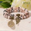 Bivei Rose Quartz Beaded Bracelets Heart Chakra Crystal Healing Tree