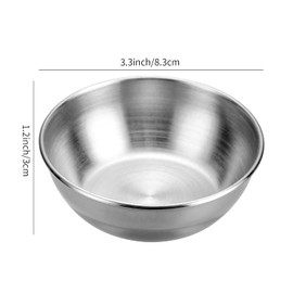 Onlycooker Sauce Cup 12 Piece Condiment Cups 3.2 Inch Stainless Steel Sauce Dish Dipping Bowl Small Seasoning Round Side Dish Bowls Plate for Appetizer Pinch Soy Sushi