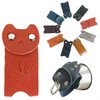 KUROKAWA Key Cover, Cat Protection, Genuine Leather, Ring Included, Key