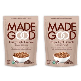 MadeGood Crispy Light Granola Cocoa Crunch, 10 oz (284 g) (Pack of 2)