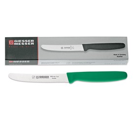 Giesser seit 1776 - Made in Germany - Tomatenmesser 6er Set grün, Klinge 11 cm, rutschfest, kleines Universalmesser spülmaschinenfest, rostfrei