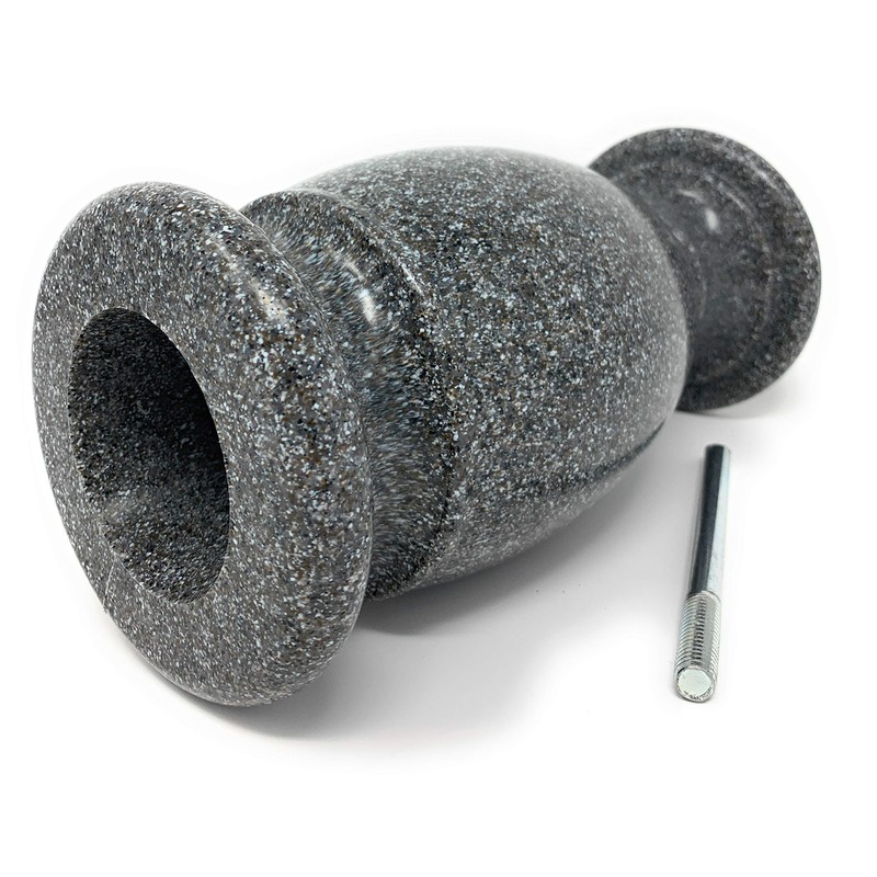 Optimum Memorial Cemetery Flower Vase - Plastic (Black Granite) with