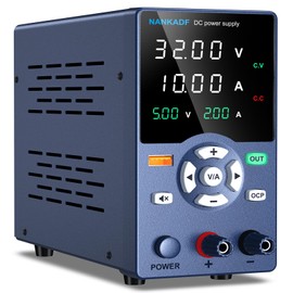 DC Power Supply, 3V 10A Variable Power Supply with Output Button, USB Fast Charging Port/USB Output Current Display, Bench Power Supply with OCP Short Circuit Alarm, Mute Mode