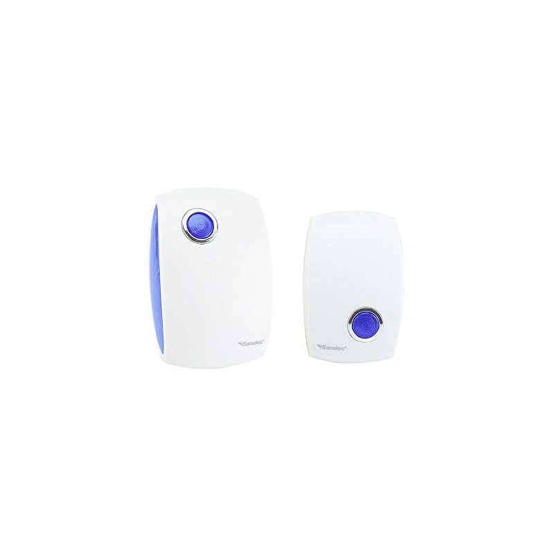Sanelec 2643 Timbre Inalámbrico con Clavija, 32 Melodias, LED Indicador
