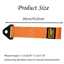 Exsbtay Pack of 2 Tow Loop Universal, High-Strength Tow Rope, Tow Rope for Racing Car, for Front and Rear Bumper, Racing Universal Tow Rope (Orange)