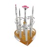 MERRYHAPY Acrylic Lip Liner Stand Makeup Brush Holder 2pcs Heart