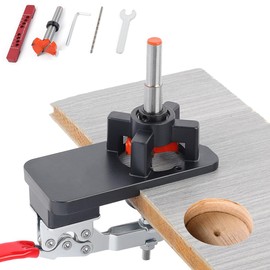 35mm Concealed Door Hinge Jig, Quick Punch Cabinet Hardware Jig, Aluminum Alloy Cabinet Hinge Jig Hinge Hole Drilling Jig for Woodworking Cabinet & Door Hinge Installation
