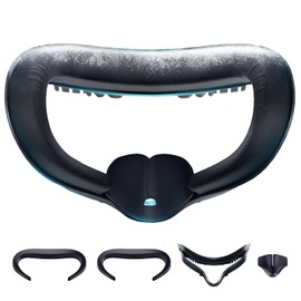 DESTEK Cooling Face Pad Compatible with Oculus Quest 2, Soft & Bouncy Face Cover Replacement (Includes 2 Coushions), with Sturdy Facial Interface and Secure Light-Blocking Nose Guard